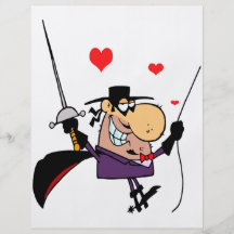masked man with sword cartoon personalised flyer