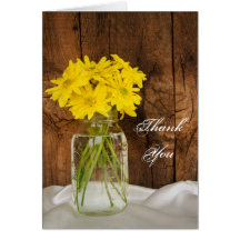 Mason Jar and Daisies Country Bridesmaid Thank You Cards