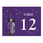 Mason Jar & Fireflies Table Card Postcards
