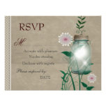 Mason Jar RSVP soft tan background Custom Invites