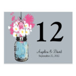 Mason Jar & Wildflowers Table Card Postcard