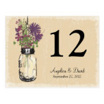 Mason Jar & Wildflowers Table Card Postcards