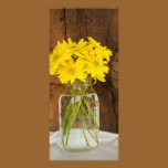 Mason Jar Yellow Daisies Country Wedding Program rack cards