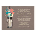Mason Jars with Wildflowers Bridal Shower Custom Invitations