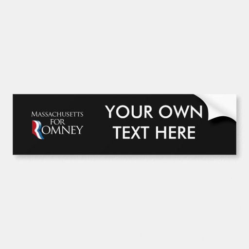 Massachusetts for Romney -.png Bumper Stickers