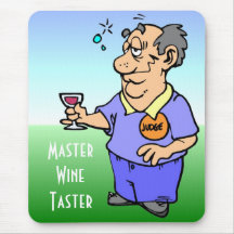Master wine taster cartoon mousepad
