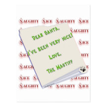 Mastiff Naughty or Nice Post Card