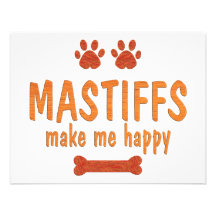 Mastiffs Make Me Happy Personalized Invite