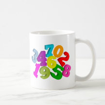 math numbers in colour mug