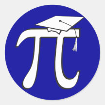 Math Pi Graduate Round Sticker