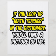 Math Teacher In Dictionary...My Picture Personalised Flyer