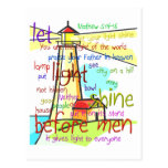 Mathew 5:14-16 Lighthouse 1 Post Card