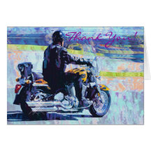 "Mature" Motorbike Biker Thank You Card