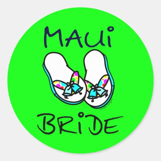 Maui Bride Wedding Favours Sticker