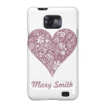 Mauve Love Heart Samsung Galaxy Case