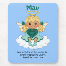 May Birthstone Angel Blonde Mousemats