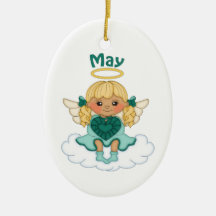 May Birthstone Angel Blonde Ornaments