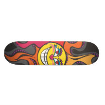 Mayan sun graphic skateboard