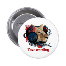 MC King announcer - safari buttons, pins & badges