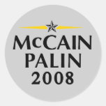 McCain Palin 2008 Round Sticker