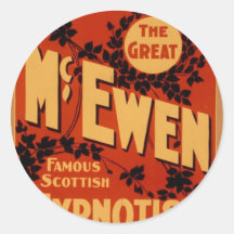 McEwen, 'Hypnotist' Vintage Theatre Stickers