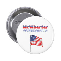 McWherter Patriotic American Flag 2010 Elections Pinback Buttons