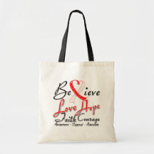 MDS Believe Heart Collage Canvas Bag