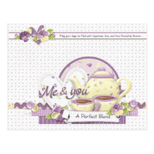 Me and You - A Perfect Blend Recipe Card Postcard