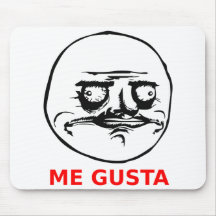 Me Gusta Face with Text Mousepads
