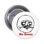 Me Gusta Text Style Pinback Button