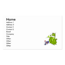 Mean Dragon Poked by Knight Business Card