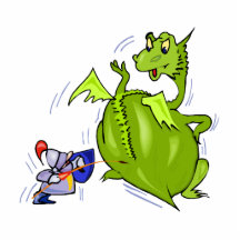 Mean Dragon Poked by Knight Photo Cutouts