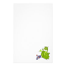 Mean Dragon Poked by Knight Stationery Paper