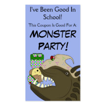 Mean Monster With Kawaii Person Business Cards
