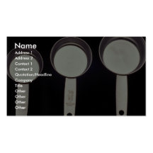 Measuring cups in different size business cards