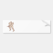 Mecha Robot Warrior With Ray Gun Bumper Sticker
