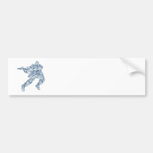 Mecha Robot Warrior With Ray Gun Bumper Sticker