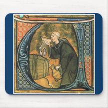 Mediaeval Monk Tasting Wine Mousepad
