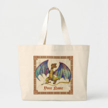Mediaeval Wyvern, Your Name Canvas Bag