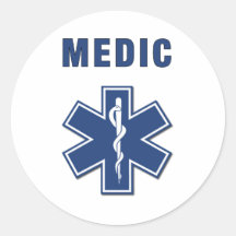Medic Star of Life Round Sticker