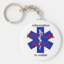 Medical Alert Info Keychain