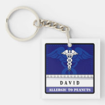 Medical Alert Keychain Blue - Customize