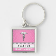 Medical Alert Keychain - Customize - PINK