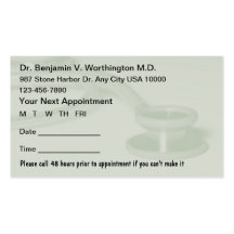 Medical Appointment Cards Business Card Template