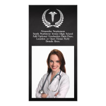 Medical Caduceus Laurel Customised Photo Card