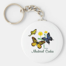 Medical Coder Butterflies Key Chains