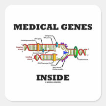 Medical Genes Inside (DNA Replication) Square Stickers
