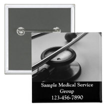 Medical Stethoscope, Black and White Buttons