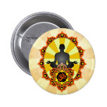 Meditation Yoga Aum, orange and yellow Buttons