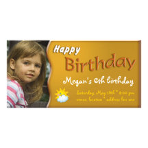 Megan Birthday Photo Invitation Customised Photo Card
